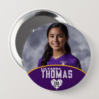 Personalisierte Picture Volleyball-Spielernummer Button