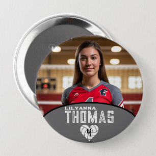 Personalisierte Picture Volleyball-Spielernummer Button