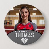 Personalisierte Picture Volleyball-Spielernummer Button (Vorderseite)