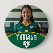 Personalisierte Picture Volleyball-Spielernummer Button (Vorderseite)
