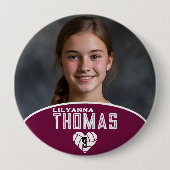 Personalisierte Picture Volleyball-Spielernummer Button (Vorderseite)