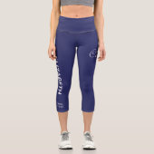 Personalisierte Pilates Crew Reformer / Mat Blau Capri Leggings (Vorderseite)