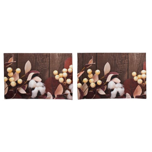 Personalisierte Pillow Hüllen Baumwollzweig in Dun Kissenbezug (Vorderseite-Set)