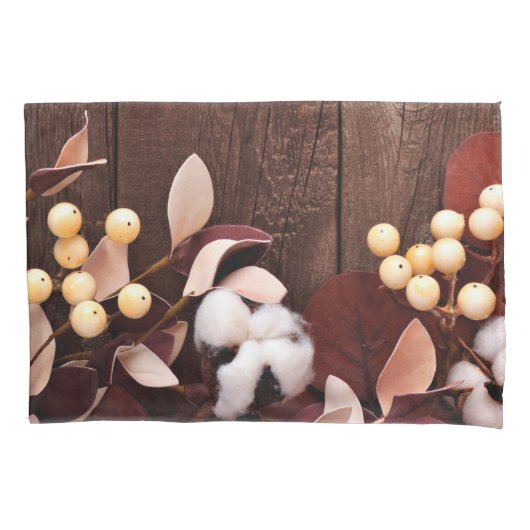 Personalisierte Pillow Hüllen Baumwollzweig in Dun Kissenbezug (Vorderseite-Links)