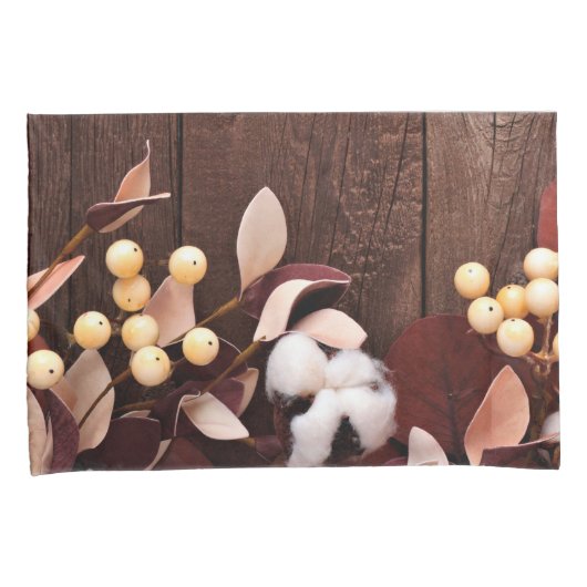 Personalisierte Pillow Hüllen Baumwollzweig in Dun Kissenbezug (Vorderseite-Rechts)