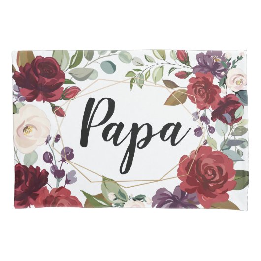 Personalisierte Pillow Hüllen White Roses Gold Geo Kissenbezug (Vorderseite-Links)