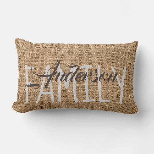 Personalisierte Pillow Imitat Burlap Rustica Lendenkissen (Vorderseite)