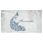 Personalisierte Pillowcases mit Blue Peacock Kissenbezug (Vorderseite-Links)