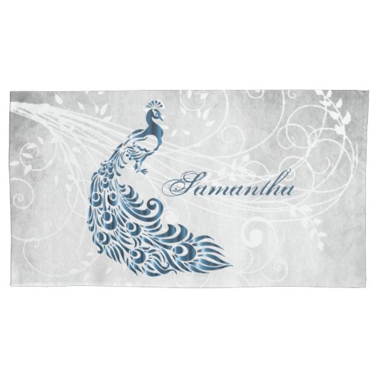 Personalisierte Pillowcases mit Blue Peacock Kissenbezug (Vorderseite-Links)