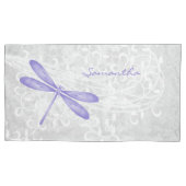 Personalisierte Pillowcases mit lila Libelle Kissenbezug (Vorderseite-Links)
