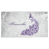 Personalisierte Pillowcases mit lila Pfau Kissenbezug (Vorderseite-Rechts)