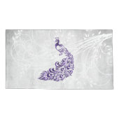 Personalisierte Pillowcases mit lila Pfau Kissenbezug (Rückseite-Links)
