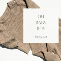 Personalisierte Pilz-Taupe-Baby-boy-Party