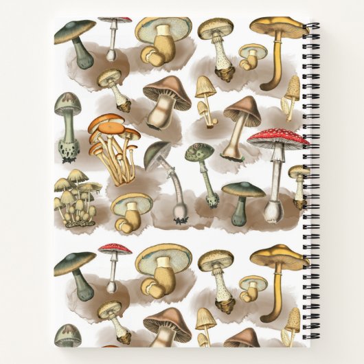 Personalisierte Pilze aus Vintagem Wald Notizblock (Rückseite)