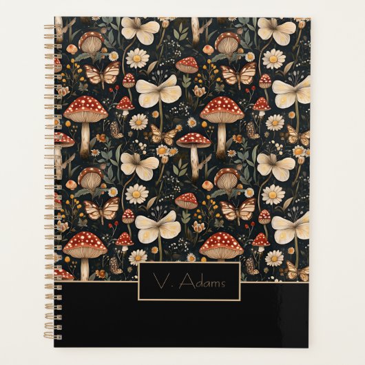 Personalisierte Pilze und Blume Kernpunkt Planer (Vorderseite)