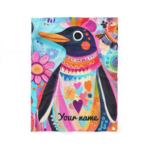 Personalisierte Pinguin-Decke: Farbige Arktis
