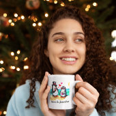 Personalisierte Pinguin-Doppelnamen Kaffeetasse