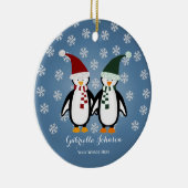 Personalisierte Pinguin-Ornament Keramik Ornament (Rechts)