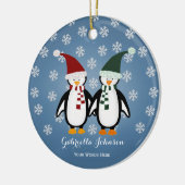 Personalisierte Pinguin-Ornament Keramik Ornament (Links)