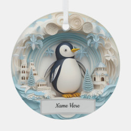 Personalisierte Pinguin-Ornament Ornament Aus Glas