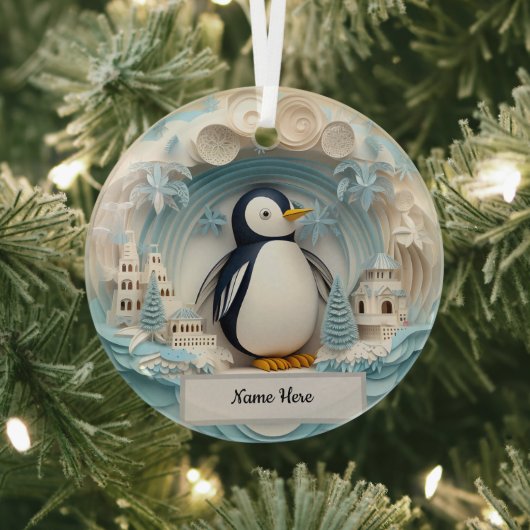 Personalisierte Pinguin-Ornament Ornament Aus Glas (InSitu)