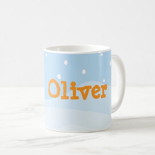 Personalisierte Pinguin-Tasse mit schneebedecktem  Kaffeetasse (VorderseiteRechts)