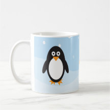 Personalisierte Pinguin-Tasse mit schneebedecktem