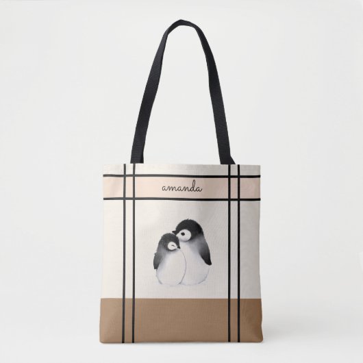 Personalisierte Pinguin-Tote-Tasche Tasche (Vorderseite)