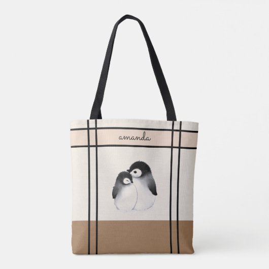Personalisierte Pinguin-Tote-Tasche Tasche (Rückseite)
