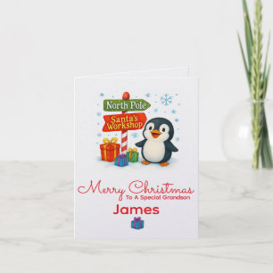 Personalisierte Pinguin-Weihnachtskarte Karte