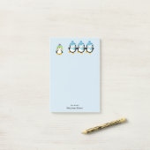 Personalisierte Pinguine für den Winter Post-it Klebezettel (Auf Schreibtisch)