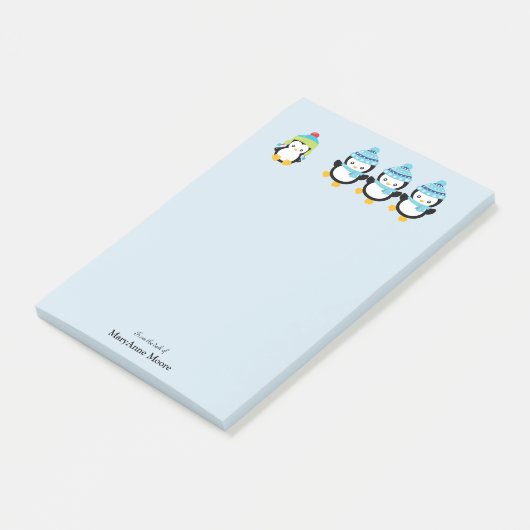 Personalisierte Pinguine für den Winter Post-it Klebezettel (angewinkelt)