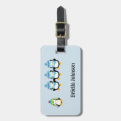 Personalisierte Pinguine für den zweiten Winter Gepäckanhänger (Vorderseite vertikal)