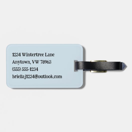 Personalisierte Pinguine für den zweiten Winter Gepäckanhänger (Rückseite horizontal)