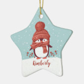 Personalisierte Pinguine Weihnachten Keramik Ornament (Links)