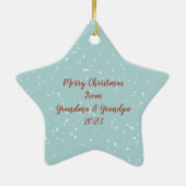 Personalisierte Pinguine Weihnachten Keramik Ornament (Hinten)