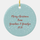 Personalisierte Pinguine Weihnachten Keramik Ornament (Hinten)