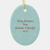 Personalisierte Pinguine Weihnachten Keramik Ornament (Hinten)