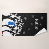 Personalisierte Pinguinfamilie Badehandtuch (Badehandtuch)