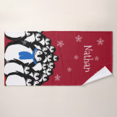 Personalisierte Pinguinfamilie Badehandtuch (Badehandtuch)