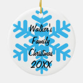 Personalisierte Pinguinfamilie Keramik Ornament (Hinten)