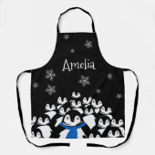 Personalisierte Pinguinfamilie Schürze (Vorderseite)