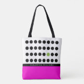 Personalisierte Pink Black Polka Dots Tasche (Rückseite)