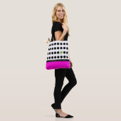 Personalisierte Pink Black Polka Dots Tasche (Am Model)