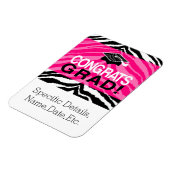 Personalisierte Pink Black Zebra Graduierungsparty Magnet (Linke Seite)