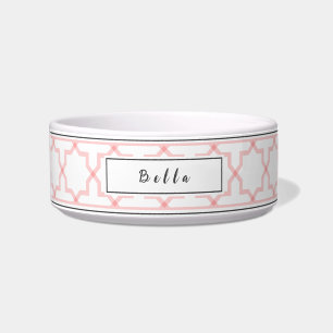 Personalisierte Pink Blush- und Weißer Sternenmust Napf