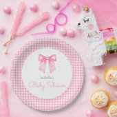 Personalisierte Pink Bow Girl Babydusche Pappteller (Party)
