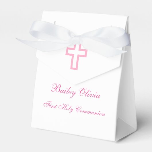 Personalisierte Pink Cross Zent Gefälligkeitsboxen Geschenkschachtel (Vorderseite)