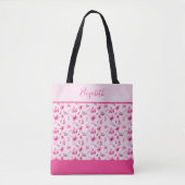 Personalisierte Pink Floral Bridesmaid Hochzeitsfe Tasche (Vorderseite)
