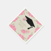 Personalisierte Pink Floral Girl's Graduation Part Serviette (Ecke)